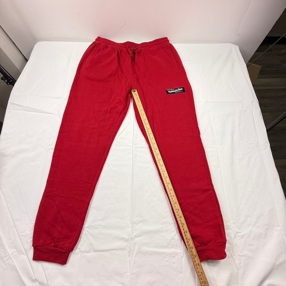 Mitchell & Ness Mens XL Red Fleece Jogger Sweatpants Nostalgia Co Athletic Pants - Picture 2 of 9